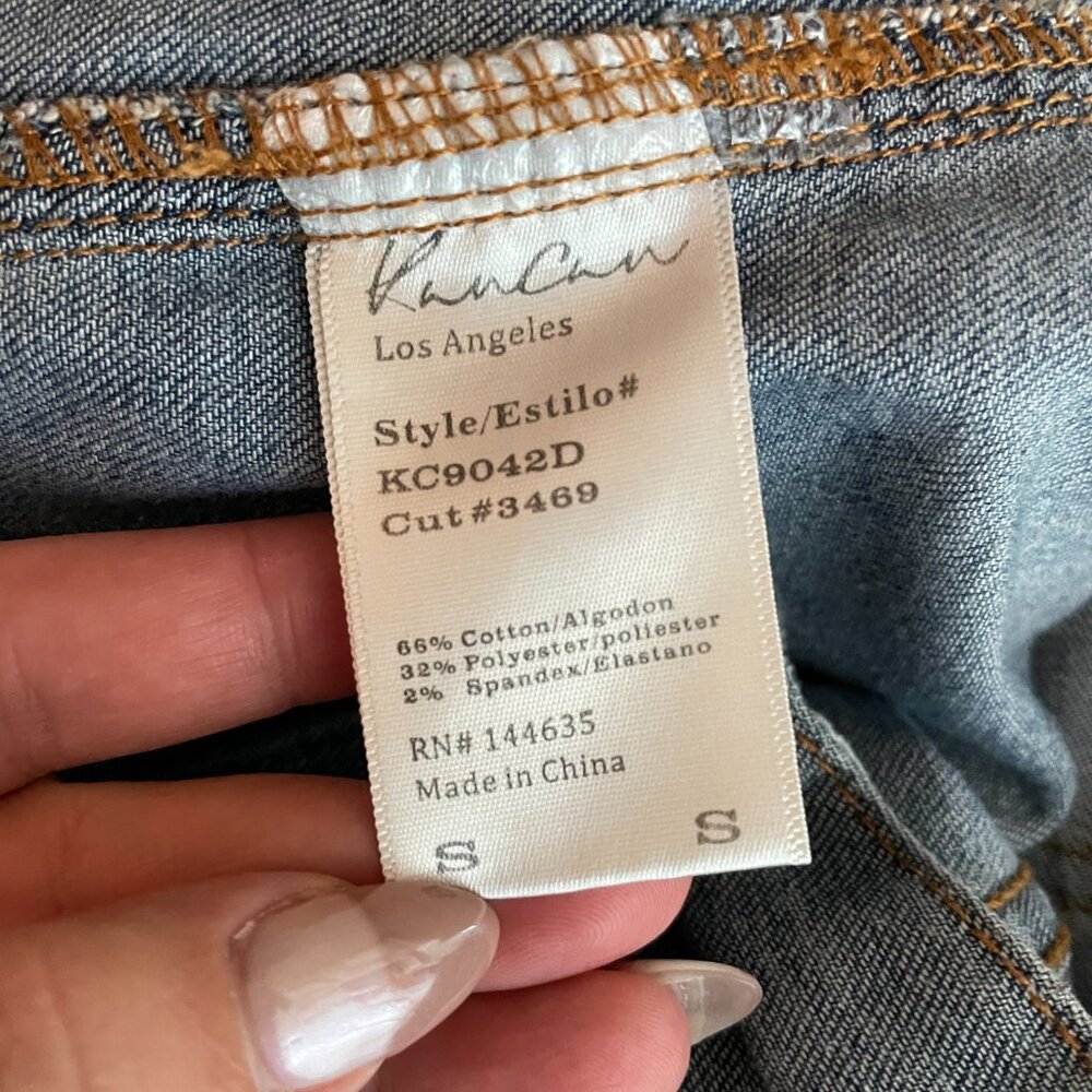 Kancan Women S Blue Denim Cropped Jean Jacket Stretch Western Boho Cowgirlcore - Picture 8 of 8